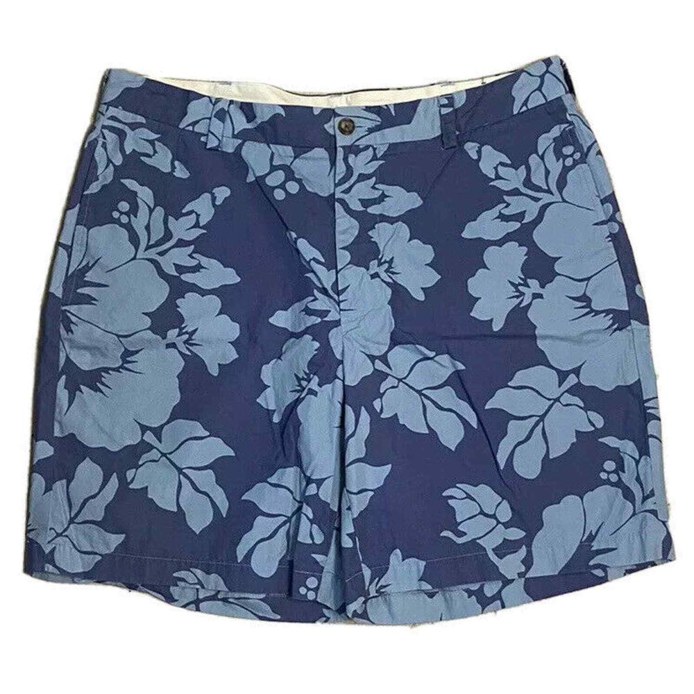 Brooks Brothers Men's Flat Front Shorts Blue Floral Size W34